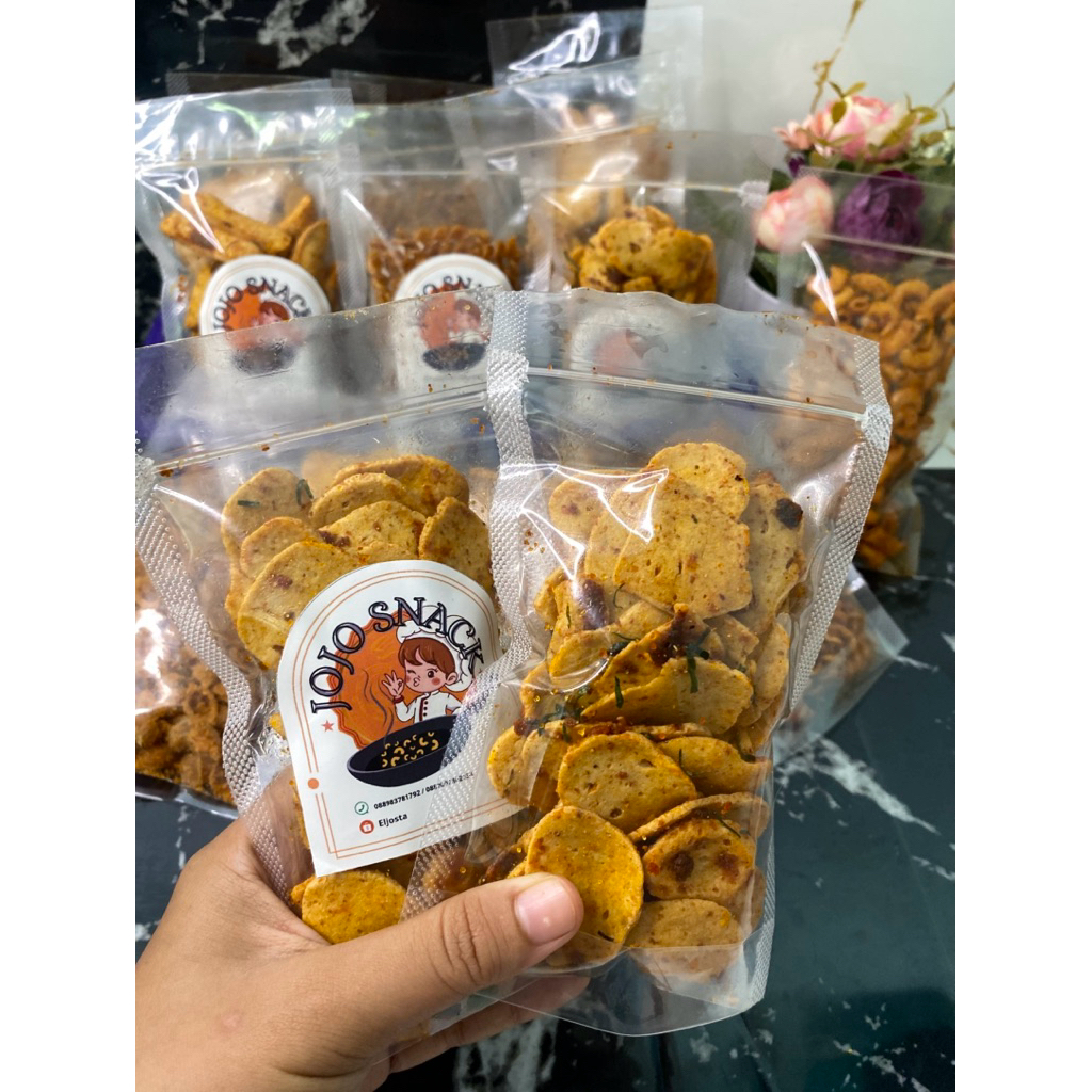 

Kripik Basreng pedas gurih 60g 10k dapat 3pcs