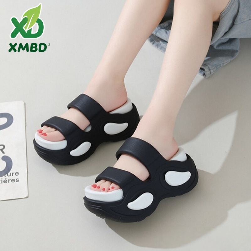 XMBAODAN Sandal Wanita Tinggi 8cm Sandal Karet Wanita Sandal Wanita Terbaru 2025 Sandal Selop Wanita