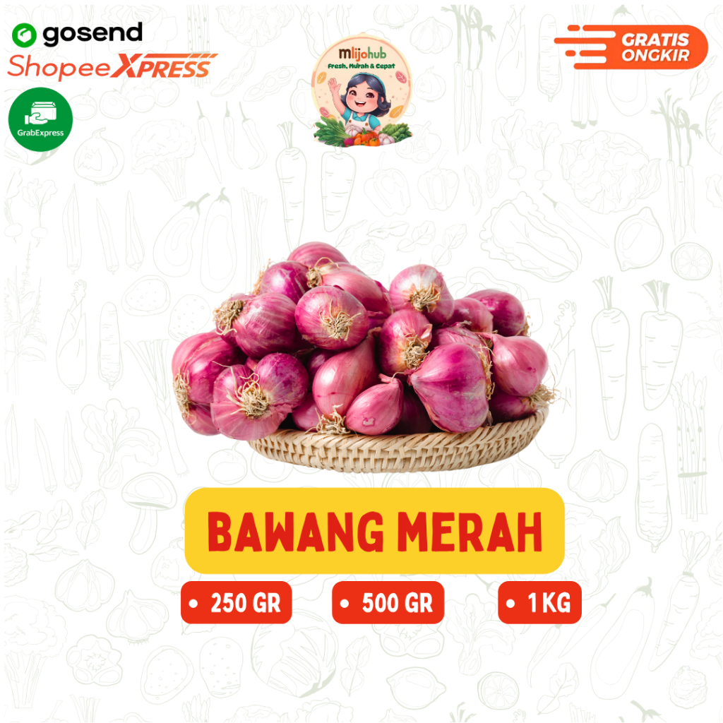 

Bawang Merah - Pengiriman Instan - Fresh Mlijohub Malang