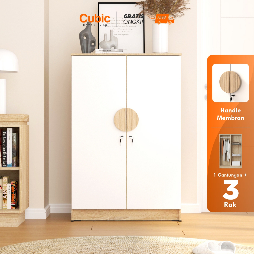 Cubic Lemari Kecil Minimalis / Lemari Pakaian 2 Pintu / LUNA BL 121 - HM