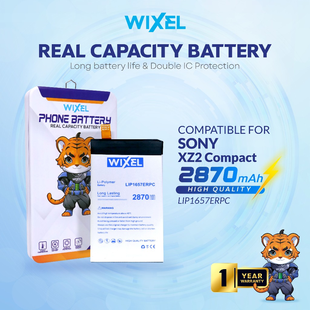 WIXEL Baterai LIP1657ERPC Sony Xperia XZ2 COMPACT H8324 H8314 SO-05K Double Power Real Capacity Batr