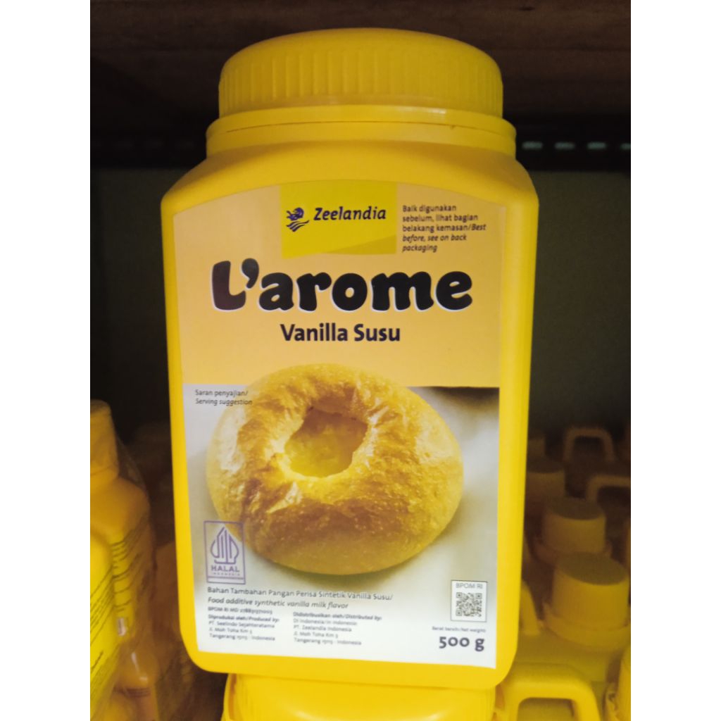 

Larome Vanila Susu bahan tambahan pangan perisa sintetik vanila susu kemasan 500gr