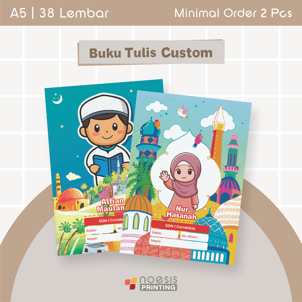 

Buku Tulis Custom | Buku Anak Sekolah Custom | 38 Lembar A5 (Min Order 2 pcs)