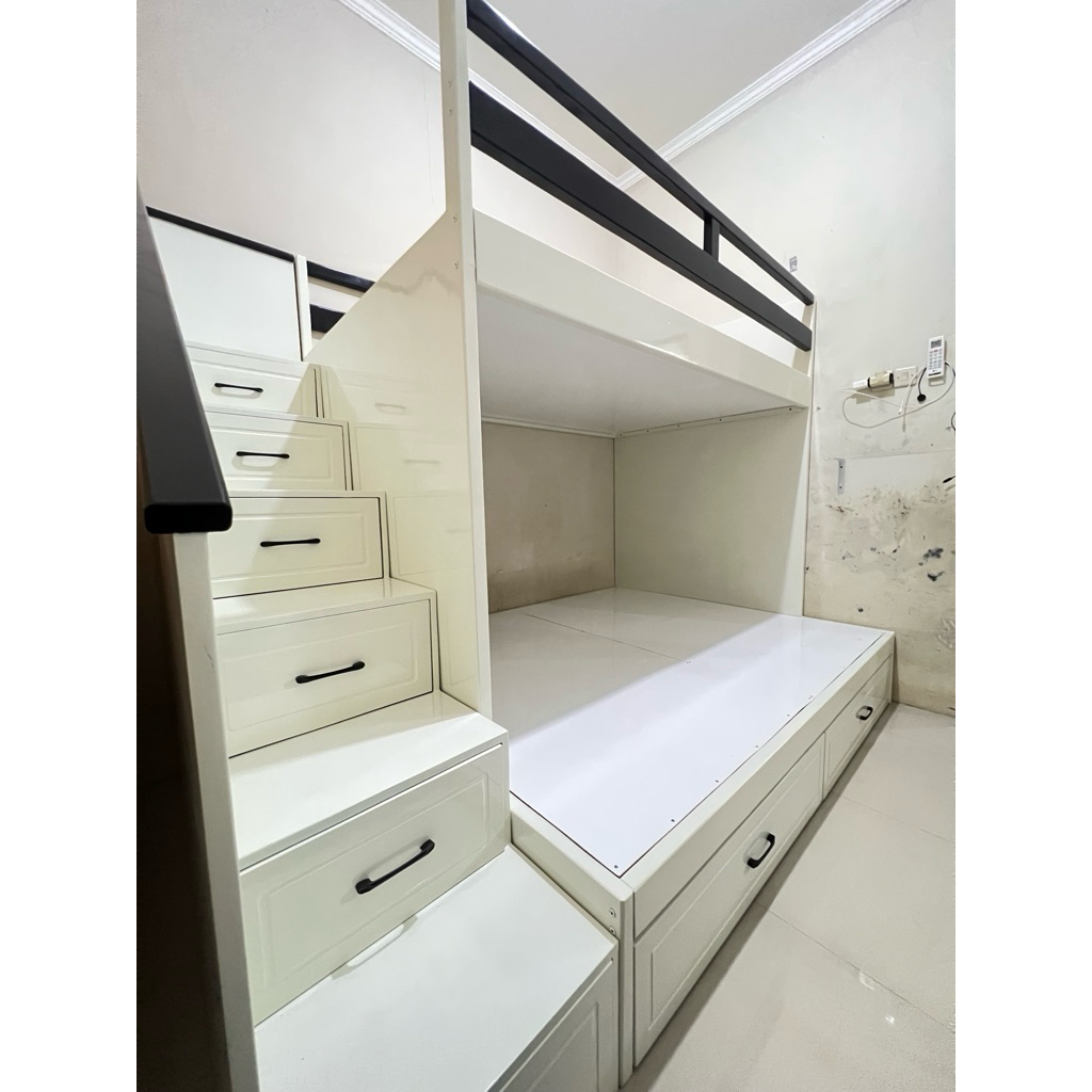 tempat tidur tingkat anak kayu solid size kasur 120x200&160x200