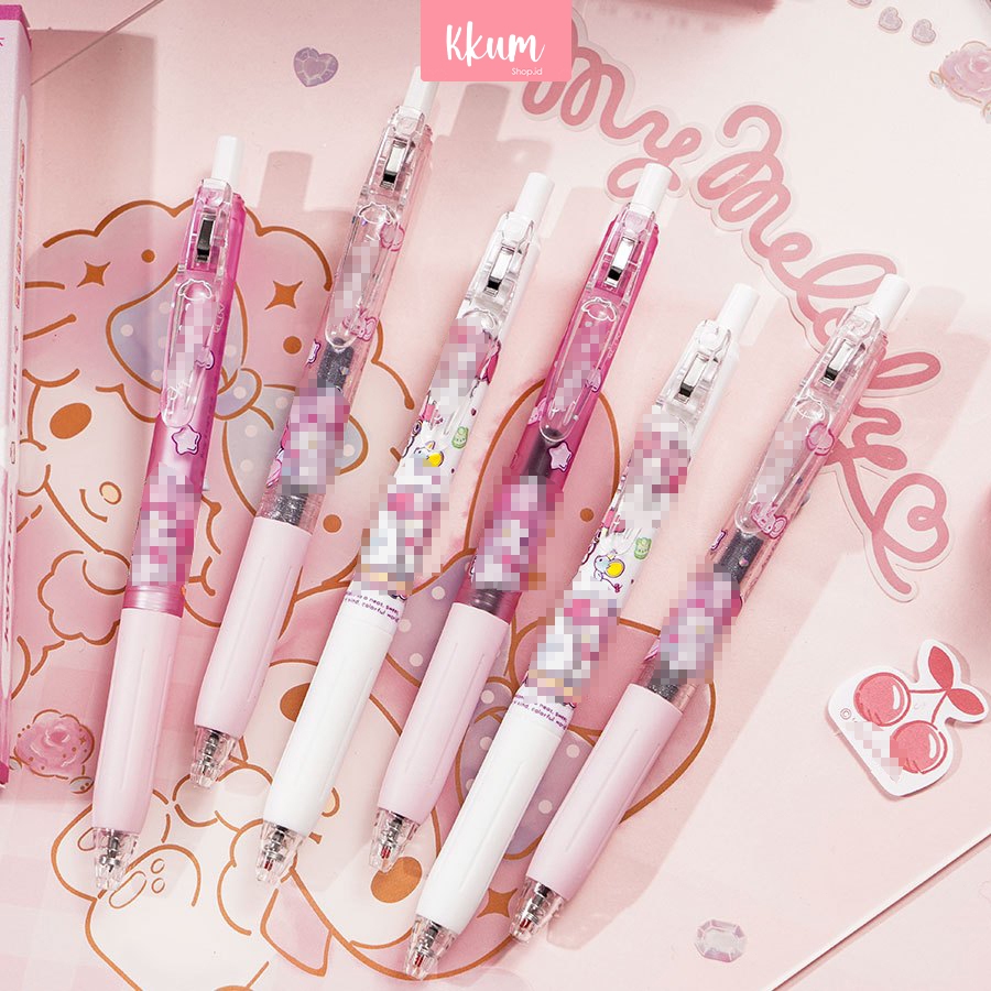 

D3W! 3PCS Pen Mekanik Black Gel Cute / Pulpen Gel Mekanik 0.5mm