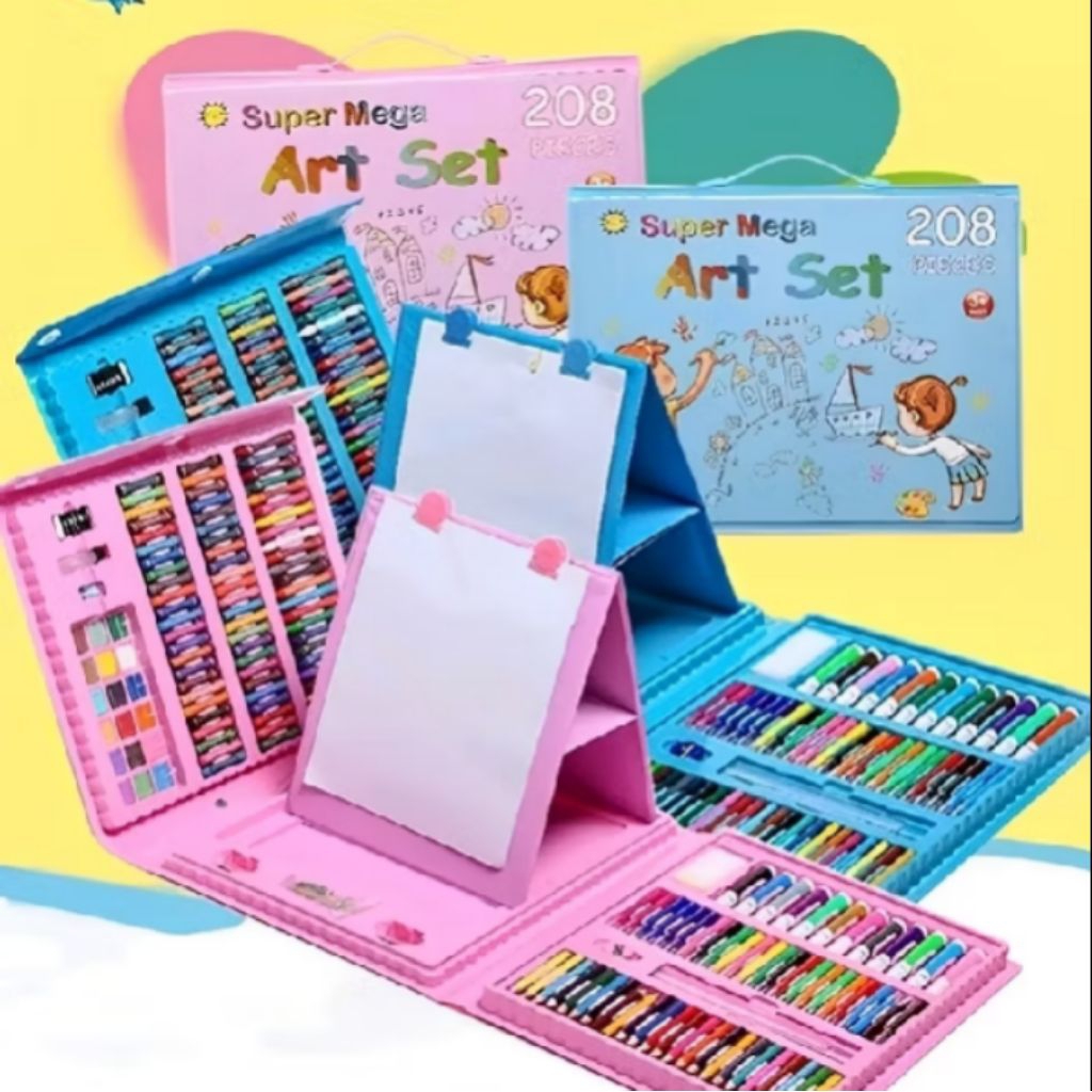 

Crayon Set 208 pcs alat menggambar mewarnai