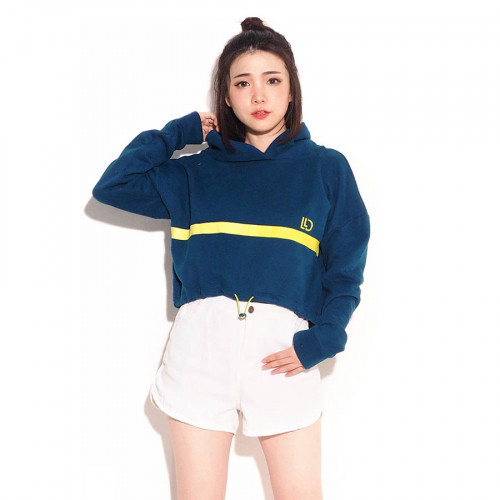 AEROPOSTALE LLD Neon Stripe Pullover Crop Hoodie - Hoodie Wanita Branded | ytl