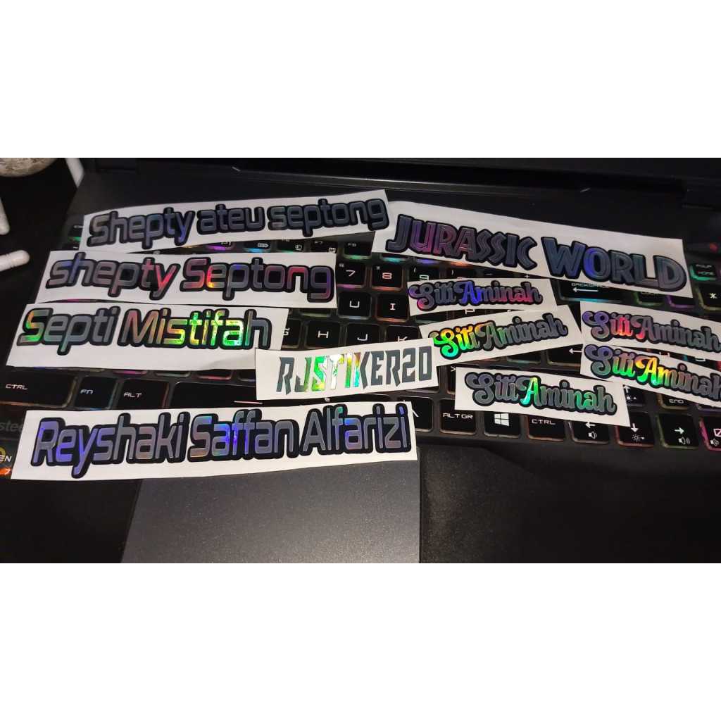 Sticker Cutting Nama Hologram / Sticker Motor /Sticker Mobil