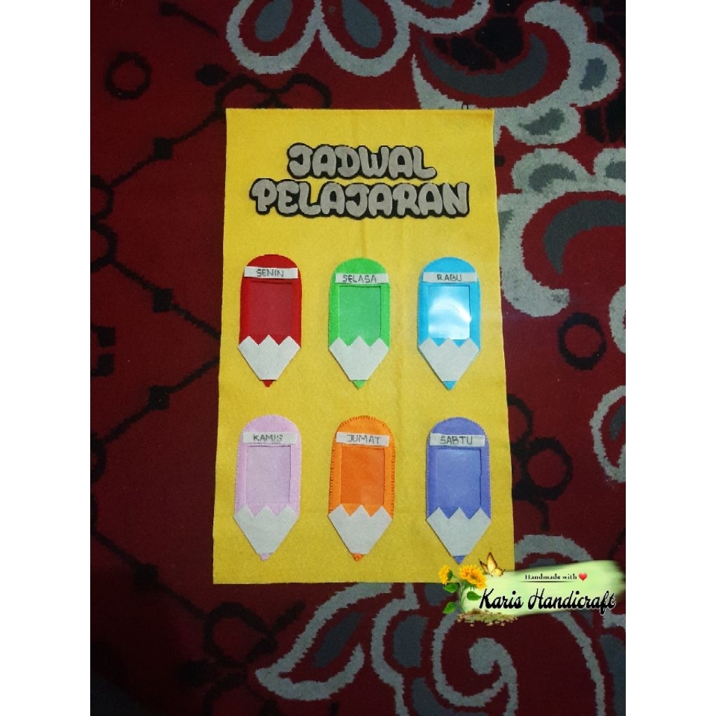 

jadwal pelajaran kain flanel tema pensil