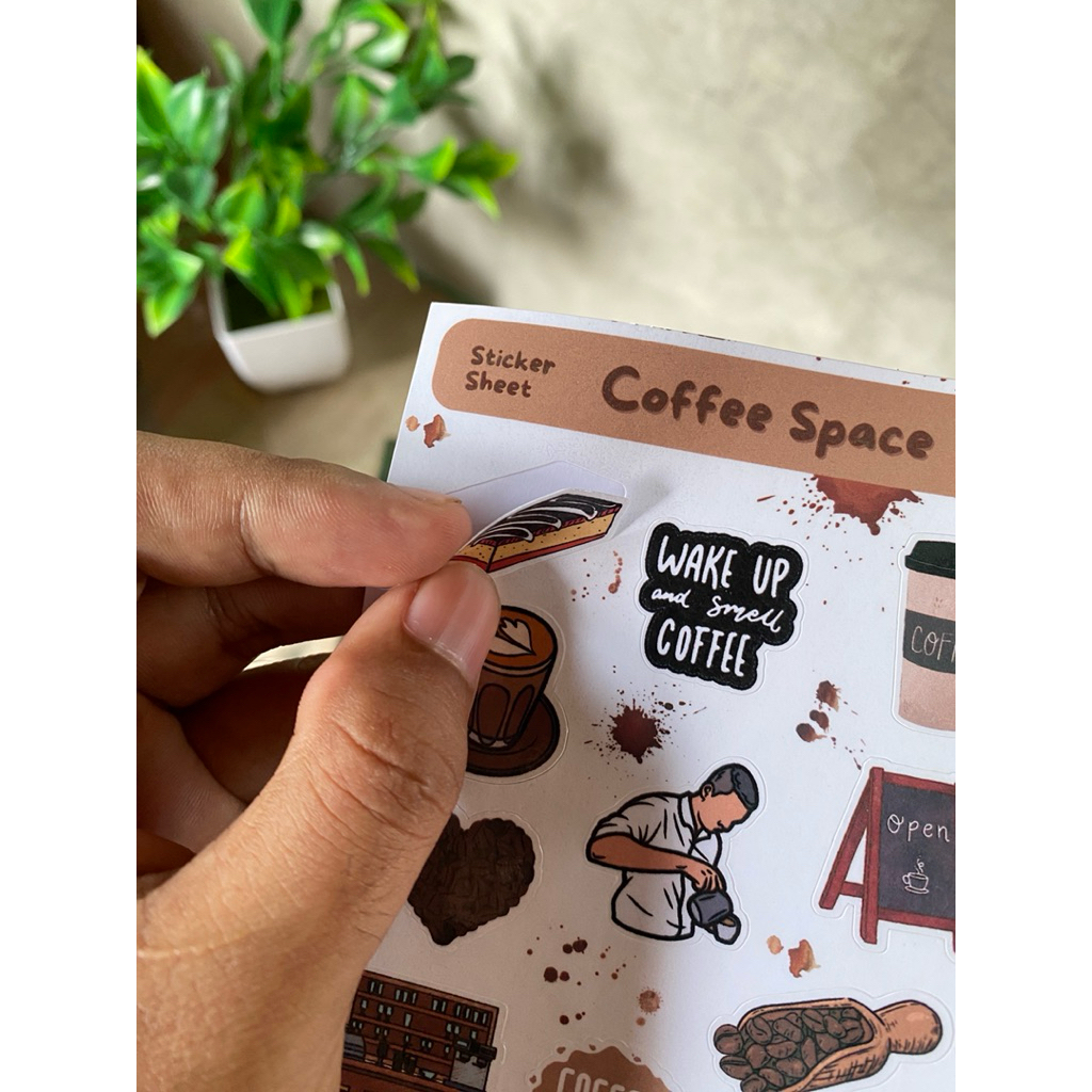 

Sticker Sheet Tema Kopi | Coffee Space | Aesthetic Stiker Laptop / Journal / Scrapbook