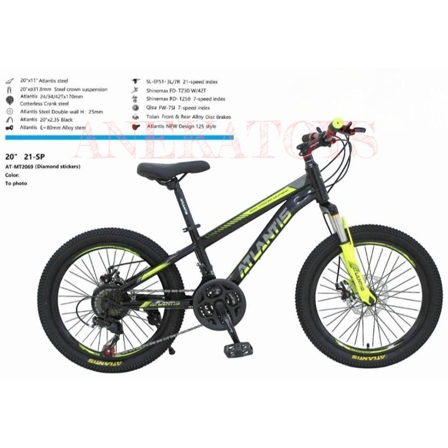 Sepeda Gunung MTB Atlantis 20 Inch Remaja Dewasa 3x7 Speed