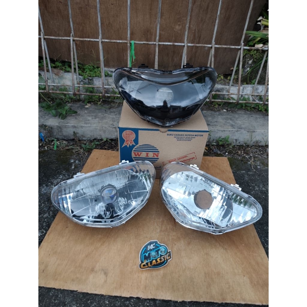 lampu reflektor mio smile sporty rubahan h4 / reflektor mio sporty smile custom