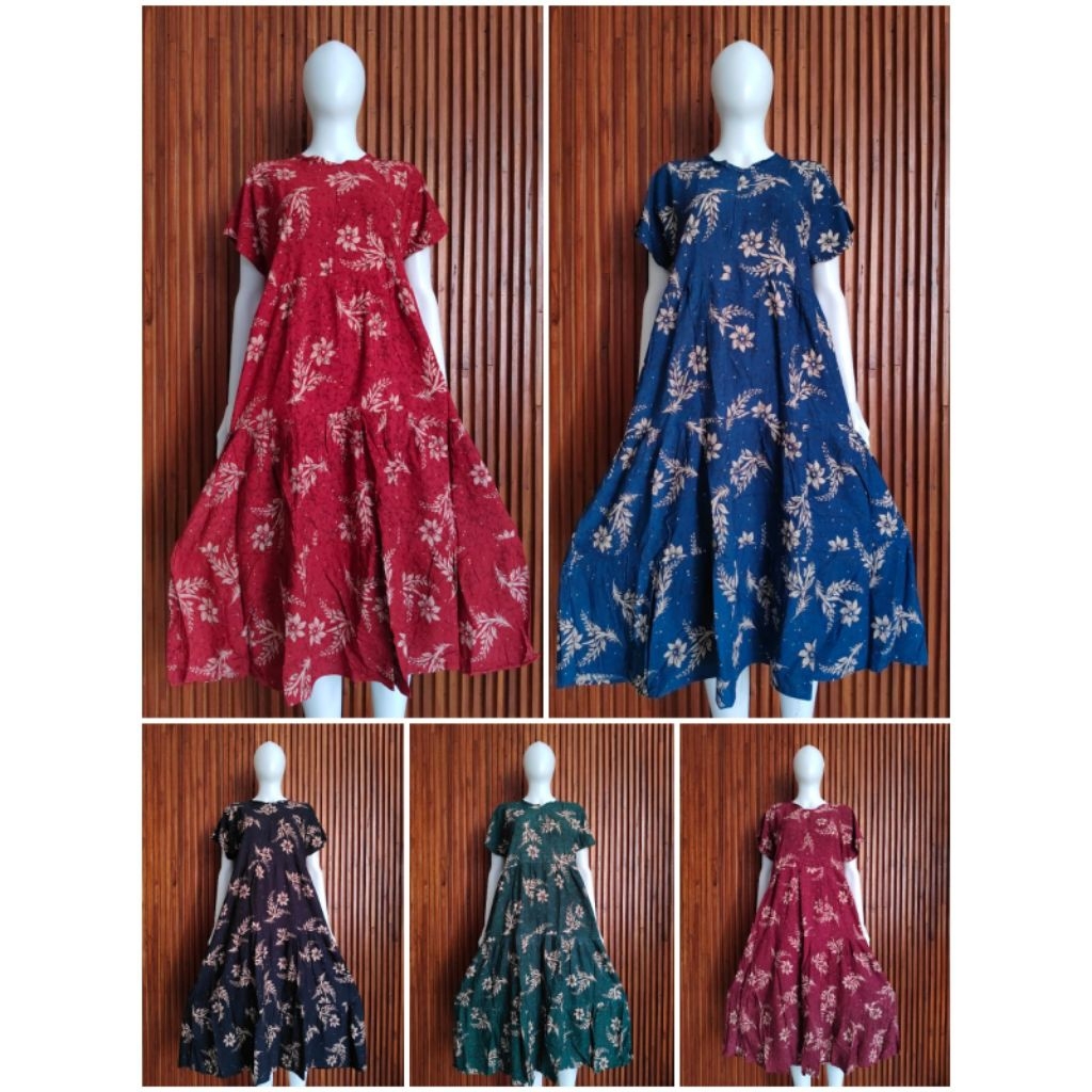 Daster Batik Susun #009 Daster Busui Rampel Kekinian Printing Rayon Premium Adem Tebal