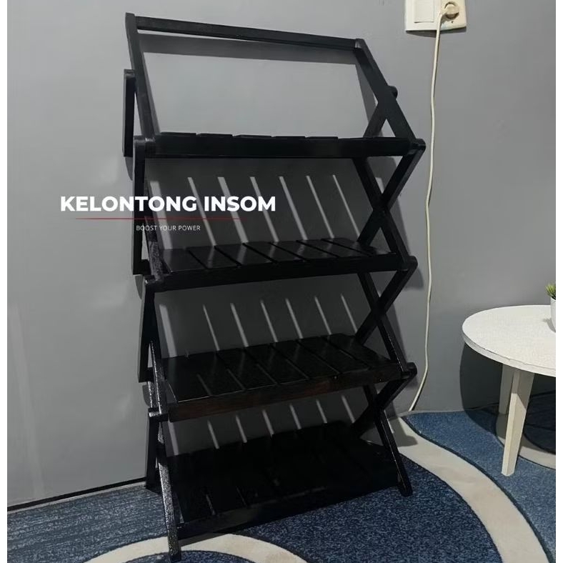 Rak lipat luar penyimpanan camping picnic ruangan rak lipat meja lipat 3/4 susun