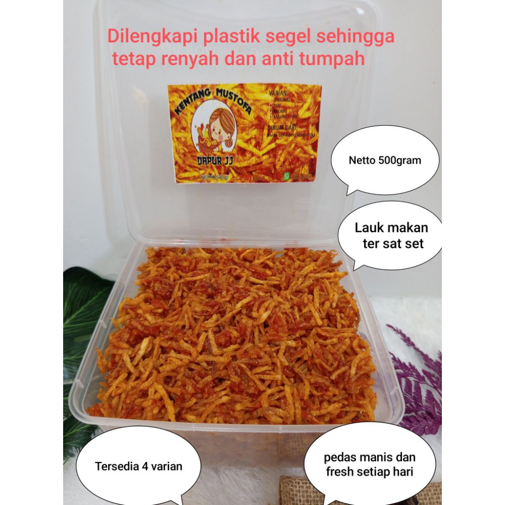 

Kentang Mustofa asli Pedas Manis Kemasan 500 Gram