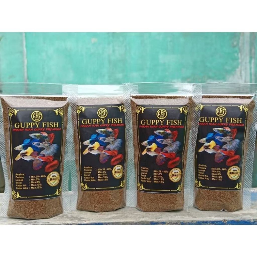 KRF GUPPY POUCH 100 PAKAN IKAN HIAS KECIL GUPPY PREMIUM