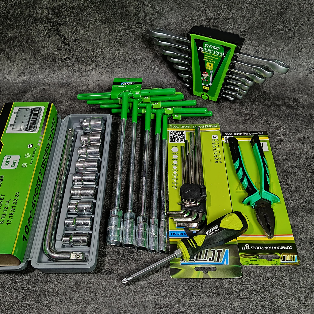 Paket Lengkap Murah / Alat Kunci Motor / Alat Bengkel / Kunci Pas / Sok Shock / Tools Set VICTORY