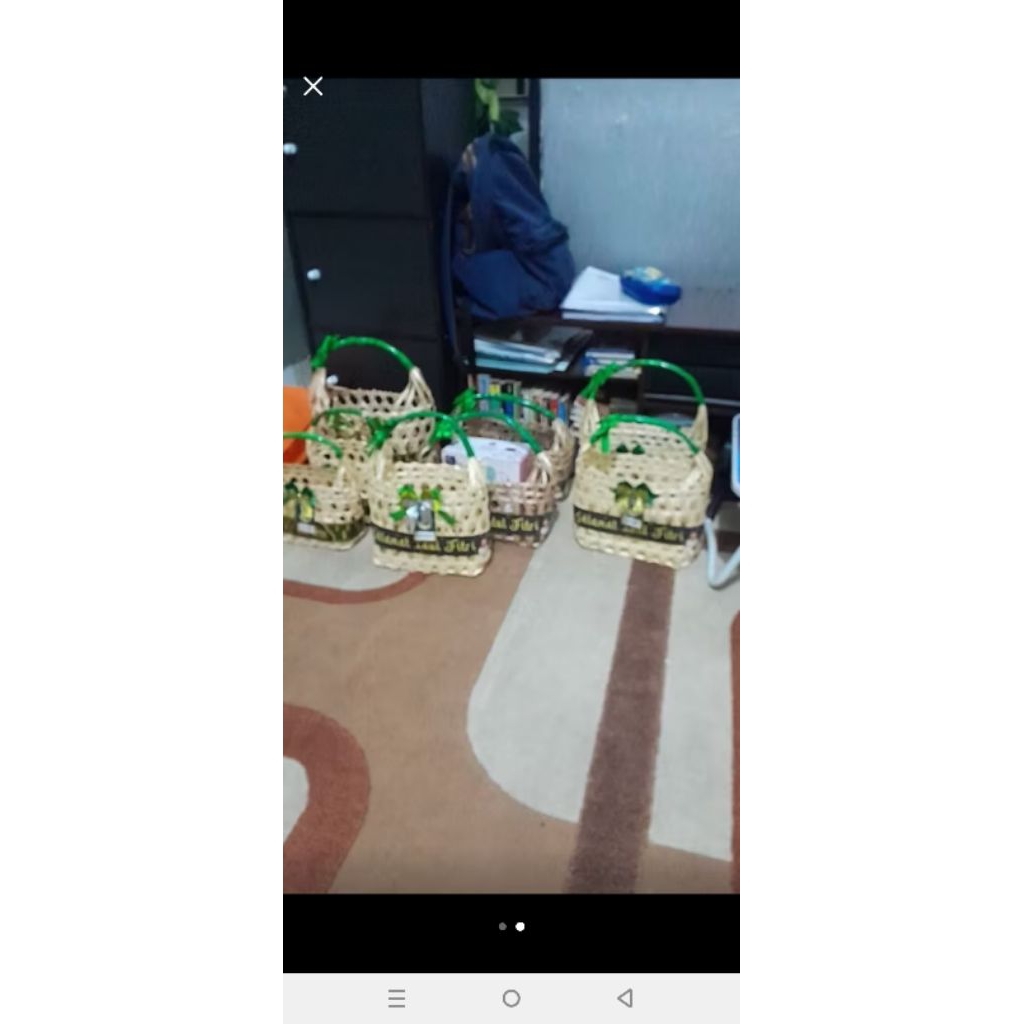 keranjang buah tas keranjang rotan anyaman bambu / keranjang parcel tas souvernir