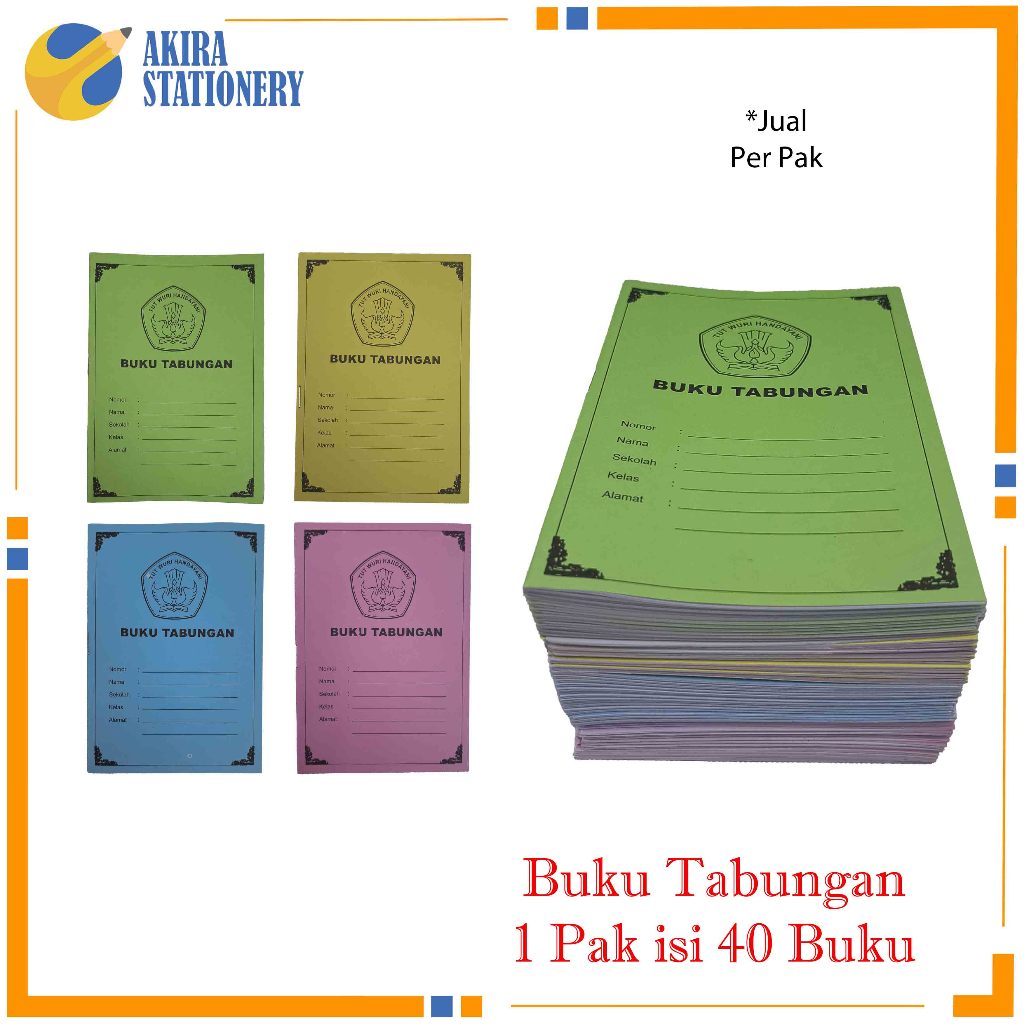 

Buku Tabungan isi 50 Lembar / Warna Pink - Biru - Hijau - Kuning - Campur / Buku Tabungan Anak Sekolah - Koperasi - Arisan 1 Pak isi 50 buku @ 10 Lembar + Soft Cover