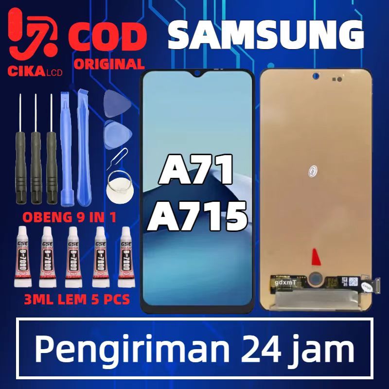 ASLI 100% LCD SAMSUNG A71 A715F FULLSET TOUCHSCREEN GARANSI 1 TAHUN | FREE ALAT PASANG