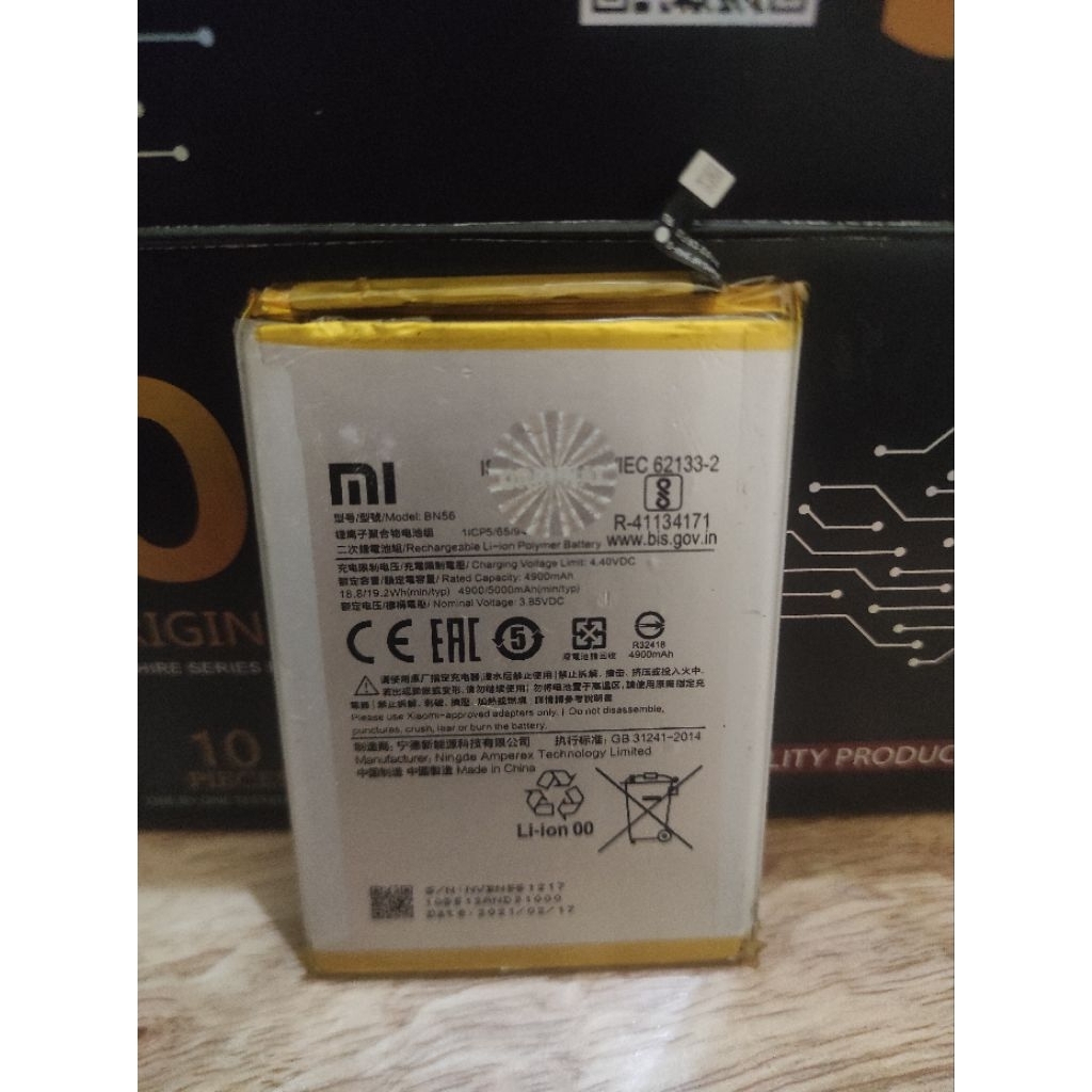 batrai ori bawaan hp seken BN 56. cocok untuk merek hp REDMI 9a, 9c, 10a, a1
