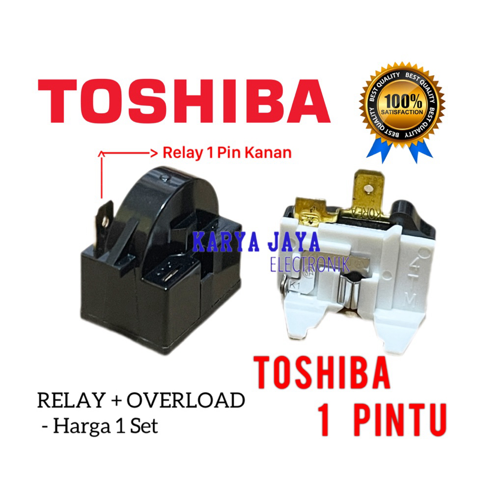 1 Set Relay 1 Pin Kanan Overload Kulkas Toshiba 1 Pintu / Relay Kulkas Toshiba 1 Pintu