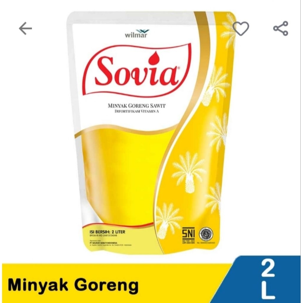 

Minyak Goreng Sovia 2liter
