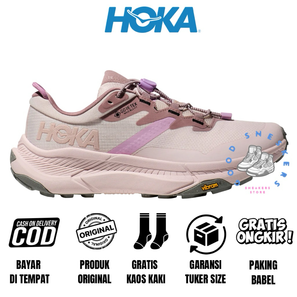 Sepatu Hiking Trailrun Hoka Original Hoka Transport Goretex Waterproof Cosmic Pearl