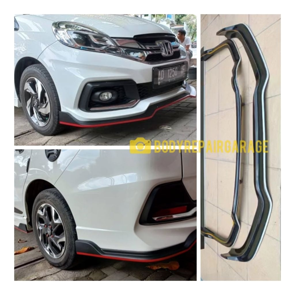 front lips diffuser mobilio RS hitam list merah