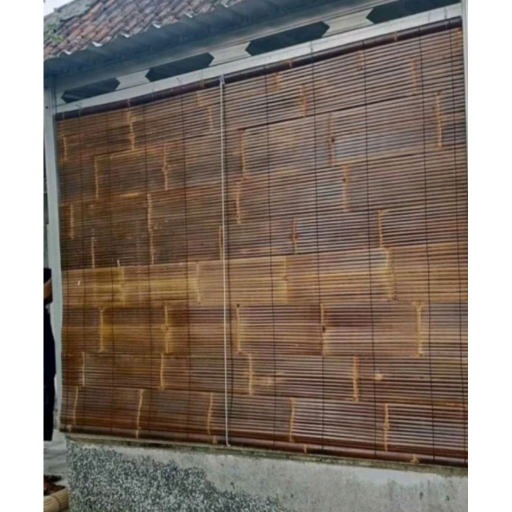 Tirai bambu Kerey bambu hitam 2x2