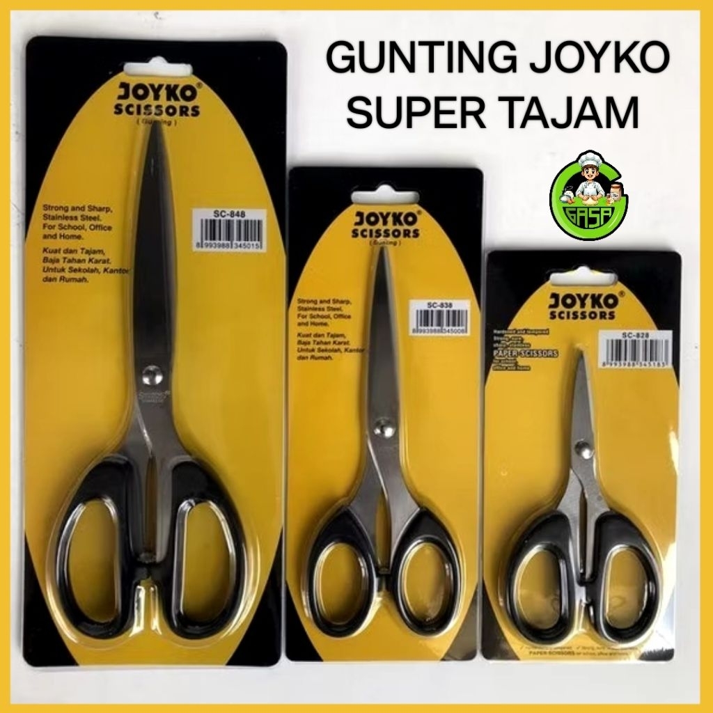 

GUNTING JOYKO BESAR - SEDANG - KECIL /SCISSORS /GUNTING STAINLESS STEEL ANTI KARAT/ALIGATOR SC- 828 SC-838 SC-848 SATUAN