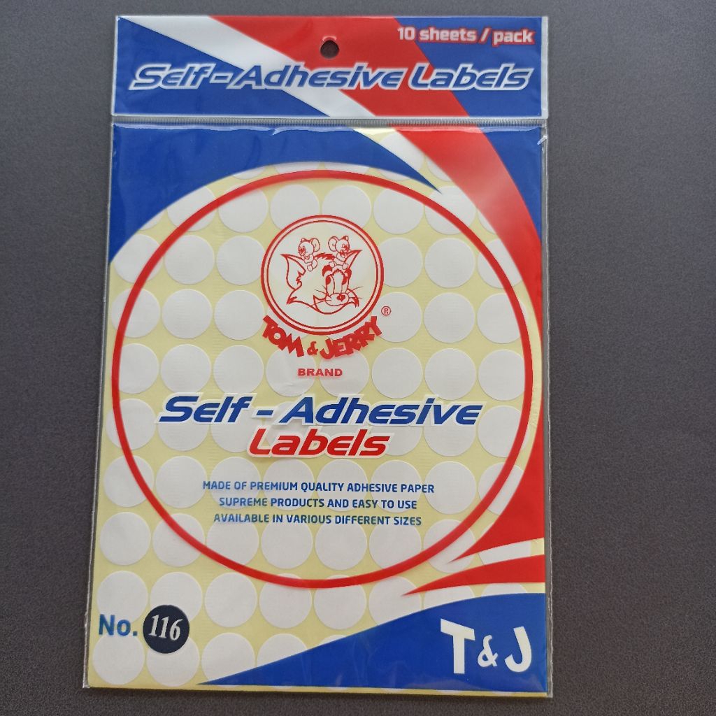 

Tom Jerry Label No.116 | Label Polos Ukuran 19mm Bulat | Self Adhesive 800 Labels