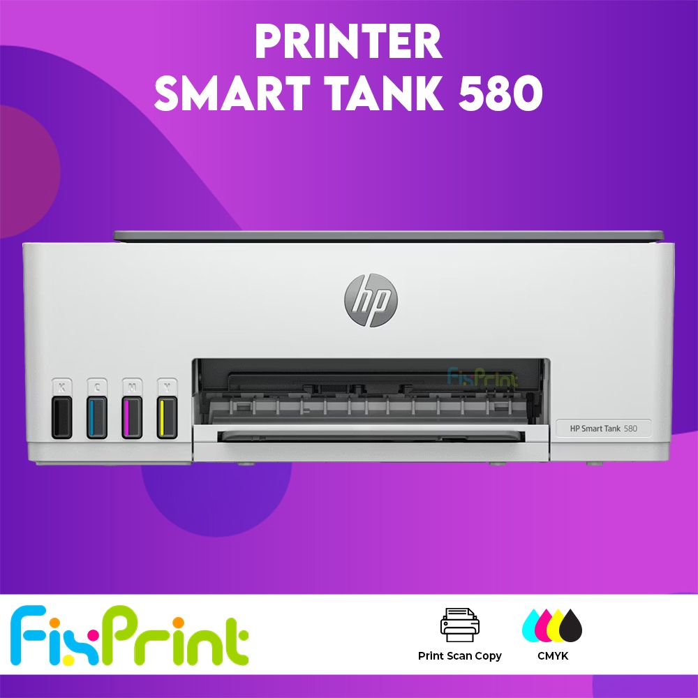 FixPrint Printer HP SmartTank 580 Print Scan Copy Wireless 580 All-In-One Multifungsi WiFi A4 All In