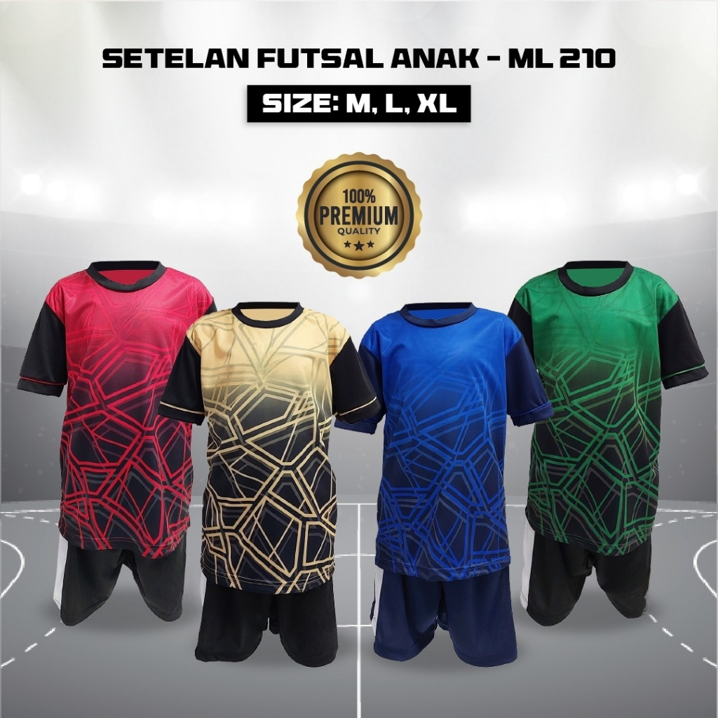 SETELAN FUTSAL ANAK KAOS SEPAKBOLA PRINTING ML 210