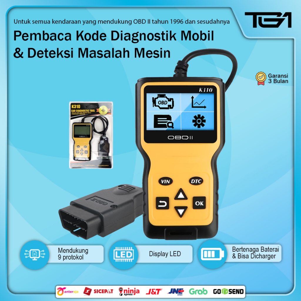Alat Diagnostik Mobil OBD2 Profesional Pembaca Kode Kerusakan Mobil Otomotif Scanner Kompatibel deng