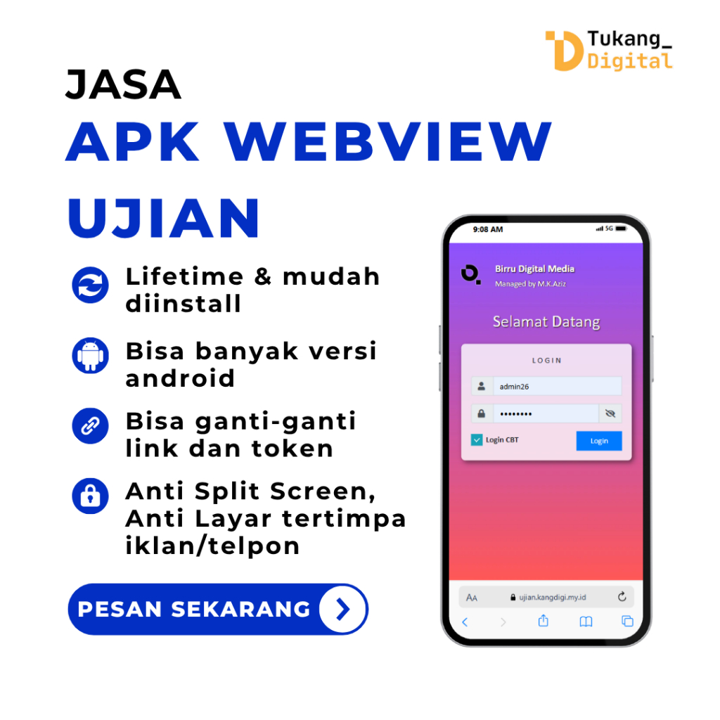 Aplikasi Ujian Exambro Jasa Pembuatan APK Webview Android