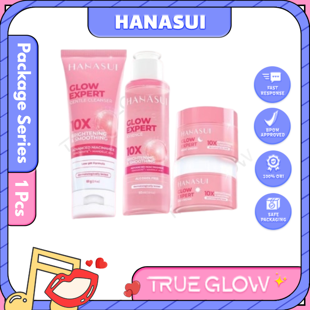 HANASUI Glow Expert - Day & Night Cream - Essence - Cleanser - Sunscreen Fix & Glow