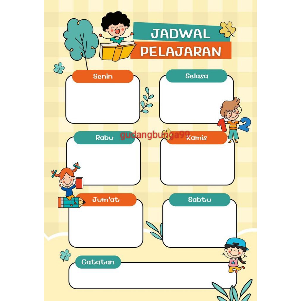 

Poster jadwal pelajaran sekolah