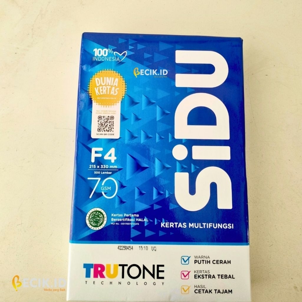 

Kertas HVS SIDU F4 70 GSM – 1 Rim (500 Lembar) | Kertas Fotocopy