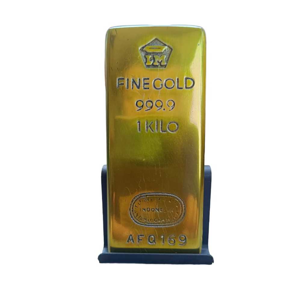 Miniatur Emas Batangan 1000 Gram / 1Kg Miniatur Emas Kuningan Diecast Fine Gold 9999 %