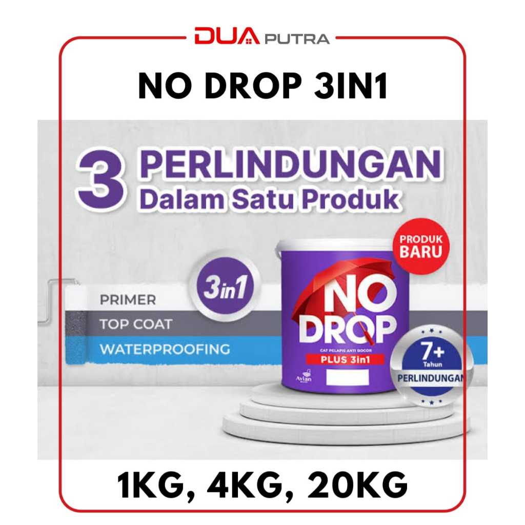 No Drop Plus 3in1 CAT TEMBOK 1 KG / Cat Waterproofing / Cat Interior / Cat Eksterior /Cat Anti Bocor