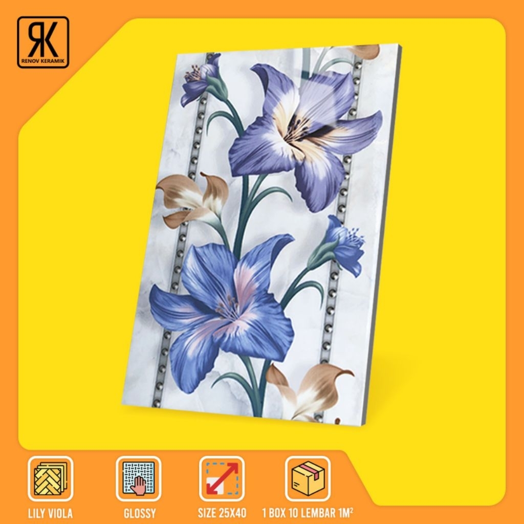 KERAMIK DINDING GLOSSY LILY 25x40