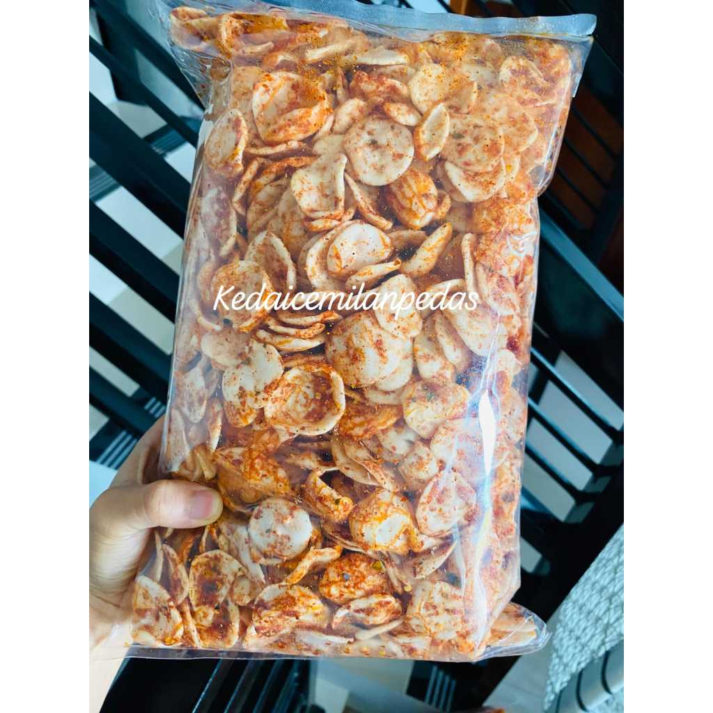 

seblak kering kerupuk putih/sebring kemplang ready varian rasa pedas daun jeruk/original daun jeruk kemasan 1kg 500gr 250gr 100gr