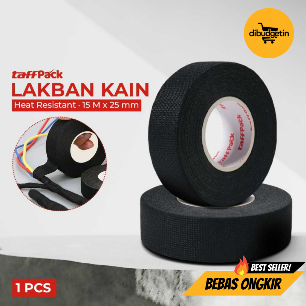

TaffPACK Lakban Kain Adhesive Cloth Tape Heat Resistant 25mm 32mm 15M - TF11