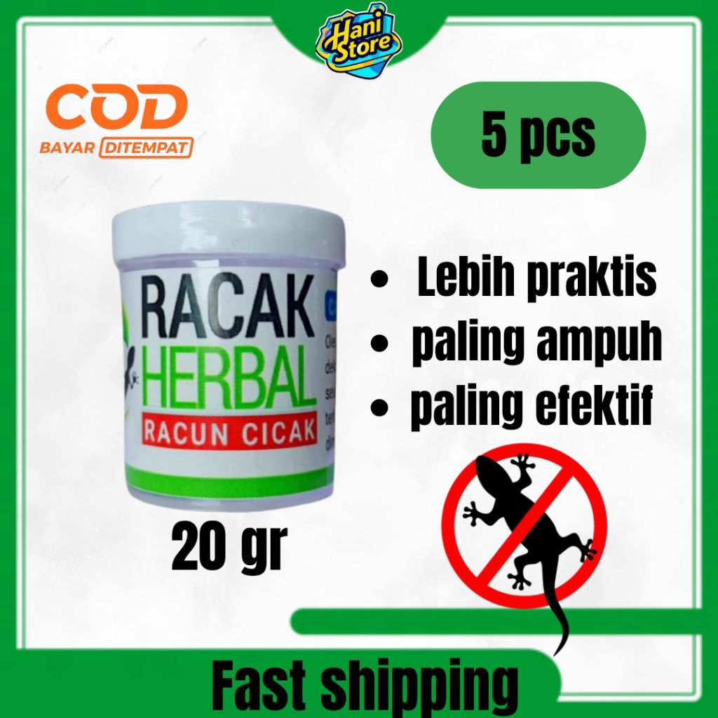 5pcs racun cicak/racun cicak herbal/Racak herbal/obat cicak