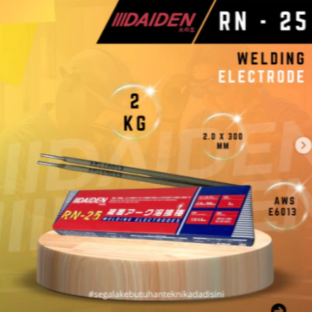Kawat Las 2.0 mm 2 Kg DAIDEN RN-25  - Welding Electrodes Steel 300 mm RN 25