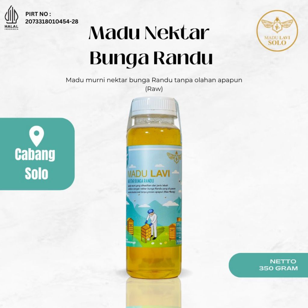 

[ Madu Lavi Solo ] Madu Asli Nektar Randu 350gr Alami 100% Tanpa Campuran