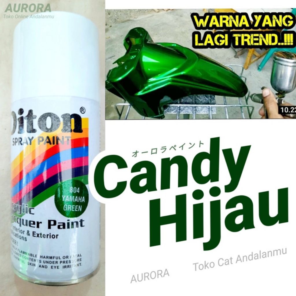 Pilok Yamaha Green 804 Hijau Candytone 300ml | Cat Semprot Sepeda Motor Mobil