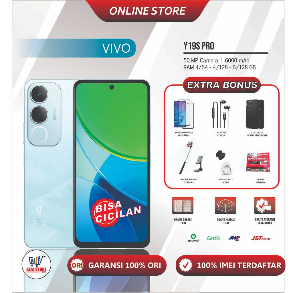 Vivo Y19s Pro ram 8/128gb - y19s pro 4/128gb-ram 4/64gb garansi resmi(not y22 y18)