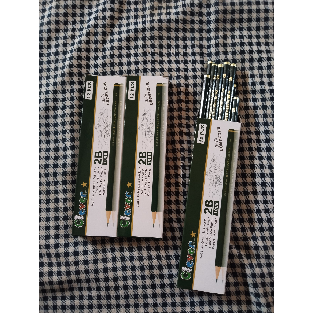 

1 LSN / 12 Pcs Pensil Clever Star 2B Pencil [1008 HIJAU]